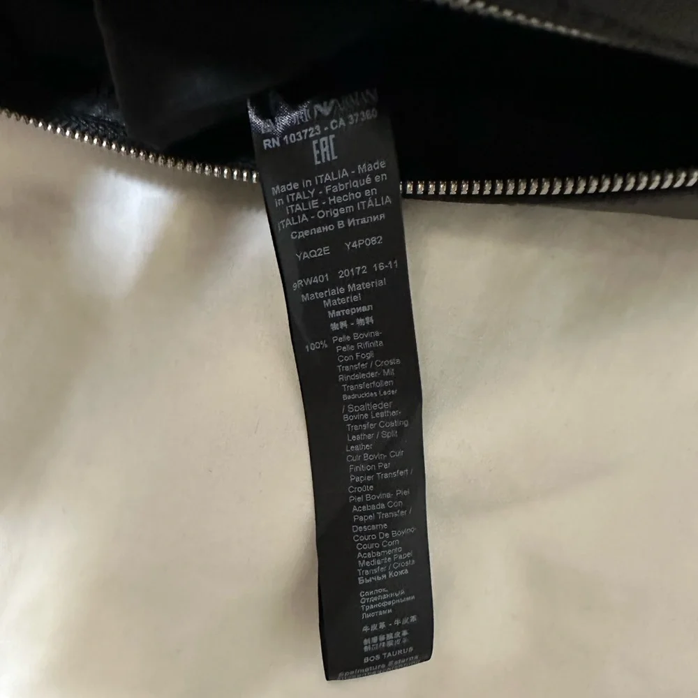 NWT authentic Emporio Armani Black Saffiano leather Briefcase W/ shoulder strap